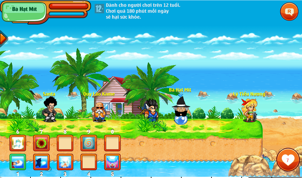 Bản đồ Đảo Kame trong game NRO lậu Ngọc Rồng Kaido