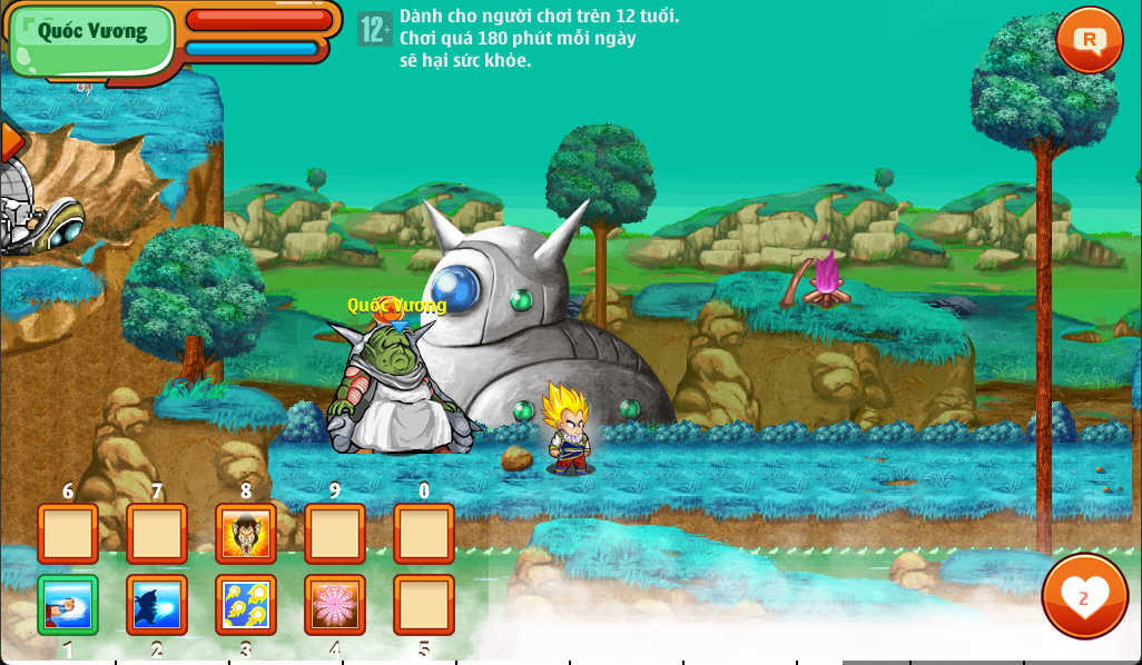 Bản đồ Hành tinh Namek trong game Ngọc Rồng Private